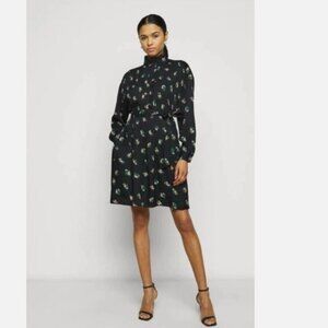 Tory Burch Daybreak Ditsy Ruffle Front Dress with Pockets - 8